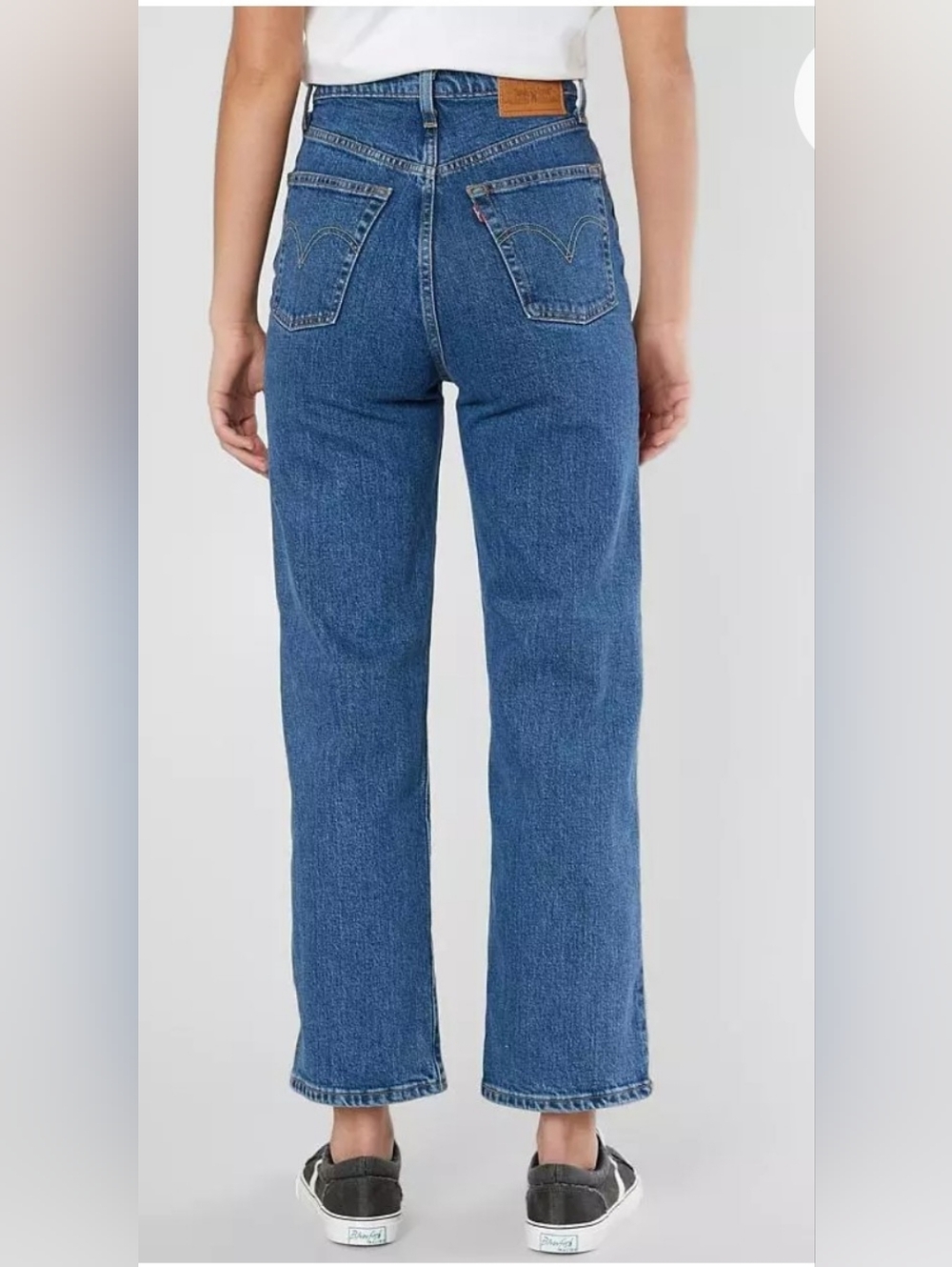 Levi’s Ribcage Straight Jeans Size 29 High Rise Button Fly Blue Denim Mom Jean - Picture 7 of 12